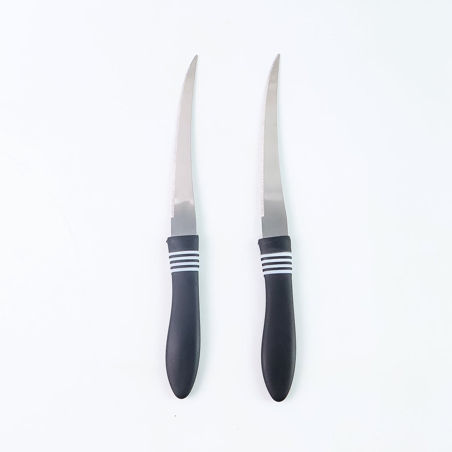 Premium Curved Serrated Stainless Steel Kitchen Knife Set (Mix Color & 2 Pc)