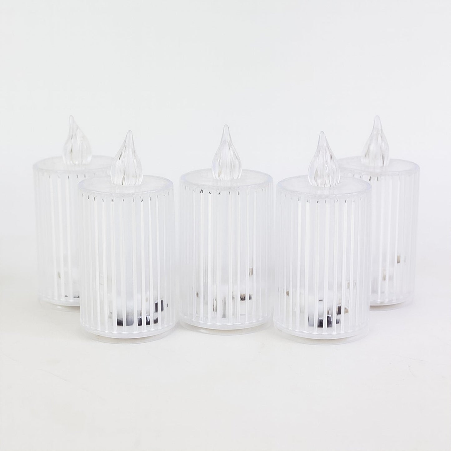 Premium Crystal Effect LED Flameless Candle Lights (5 Pc)