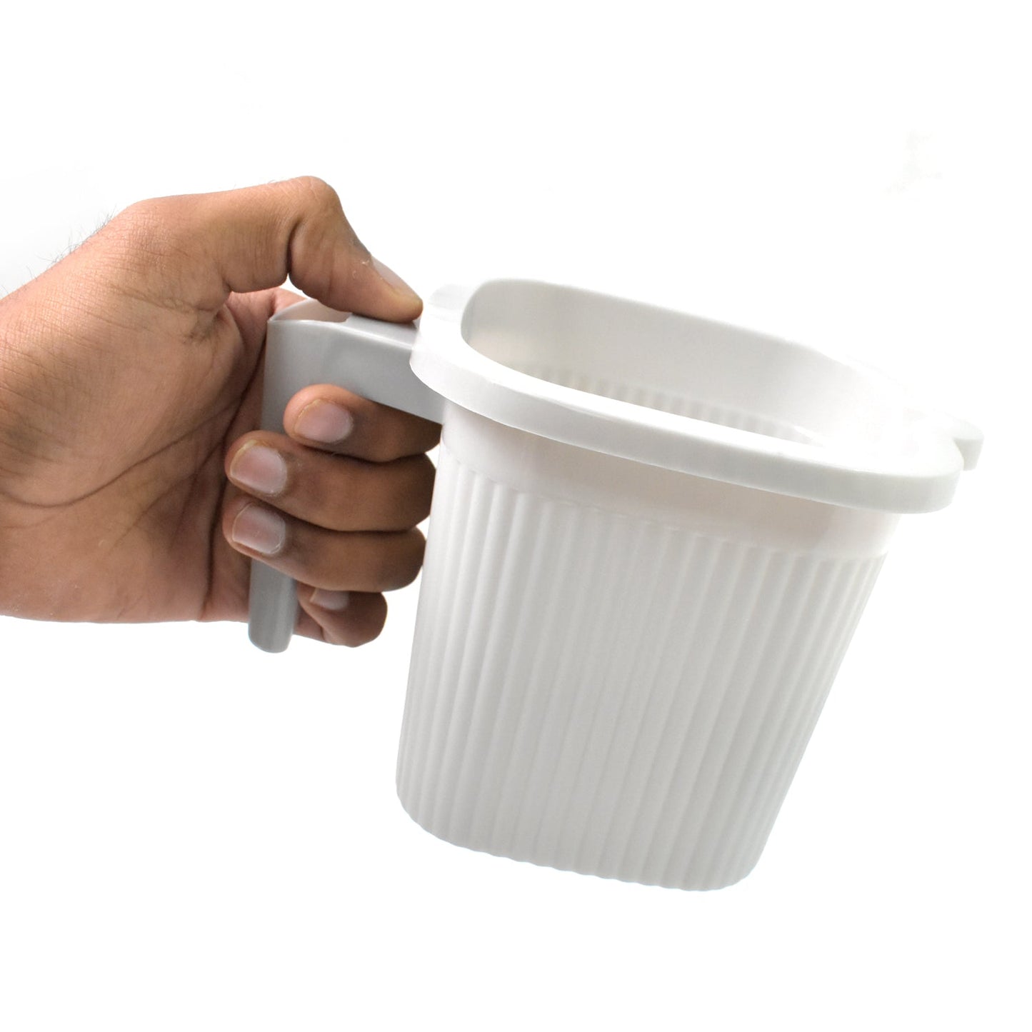 Plastic Square Bath Water Mug (4 Pc / 1000 ML / Mix Color)