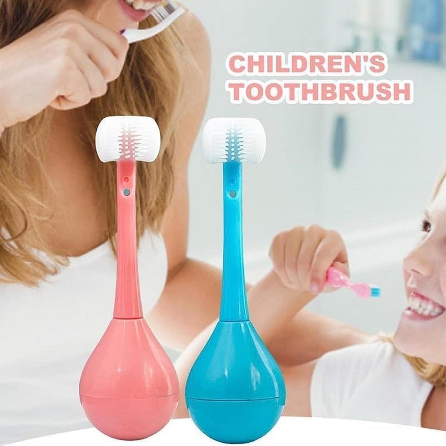 Soft Bristle 3-Sided Training Toothbrush – Inverted Silicone Head for Kids (Ages 2-12, 1 Pc)