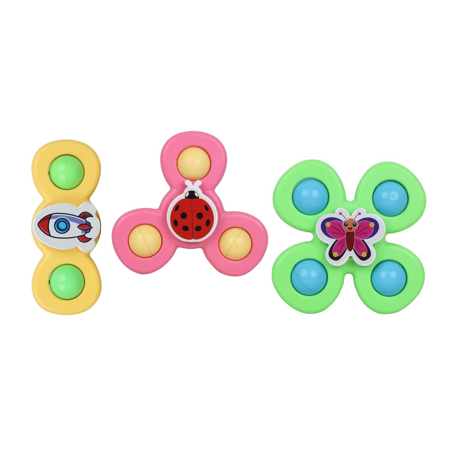 Colour Baby Spinner Toy Set – Suction Cup Sensory Spin Toys (3 Pc Set)