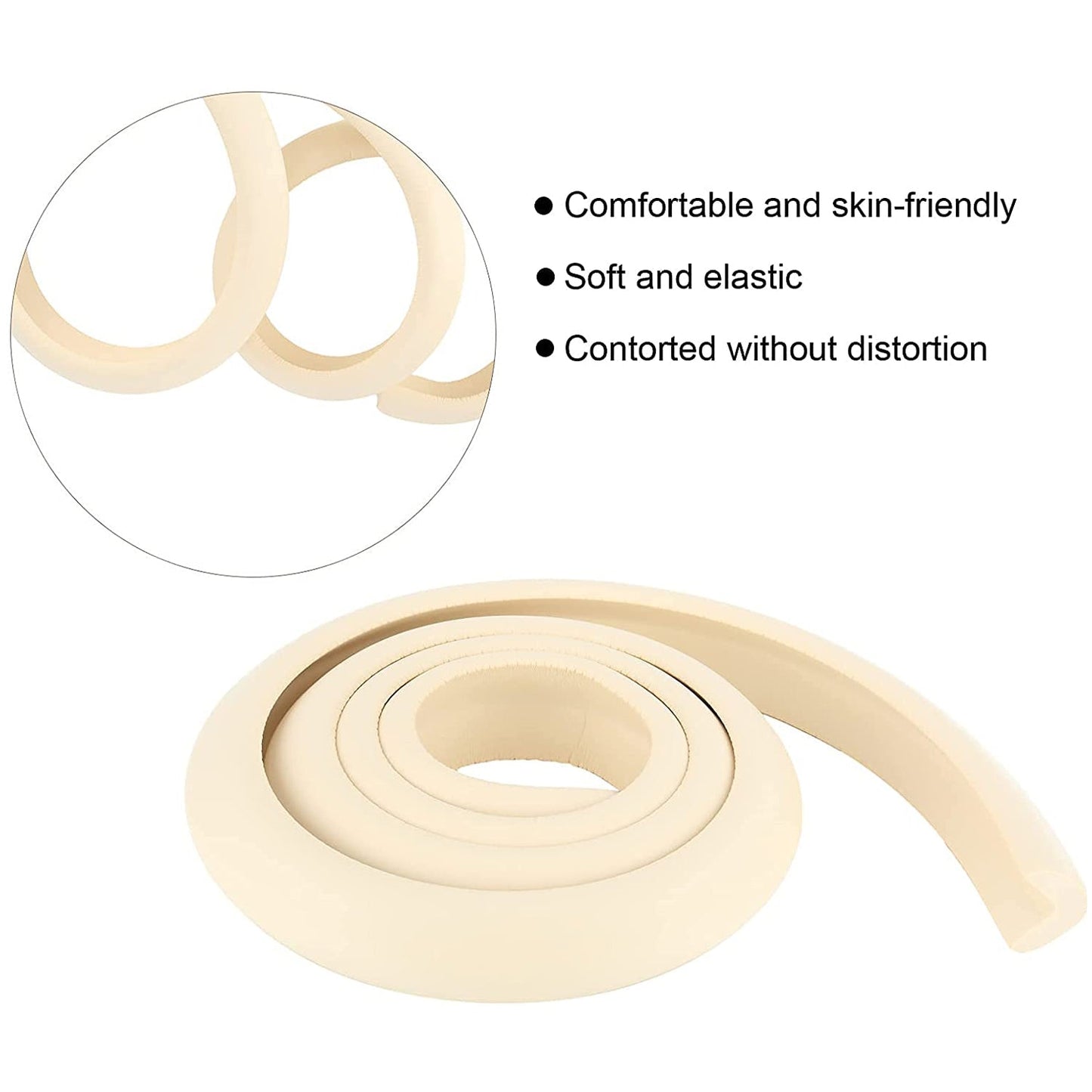 Corner Edge Protector – Soft Rubber Safety Bumper Guard for Baby Proofing Furniture, Table, & Bed (2 Mtr)