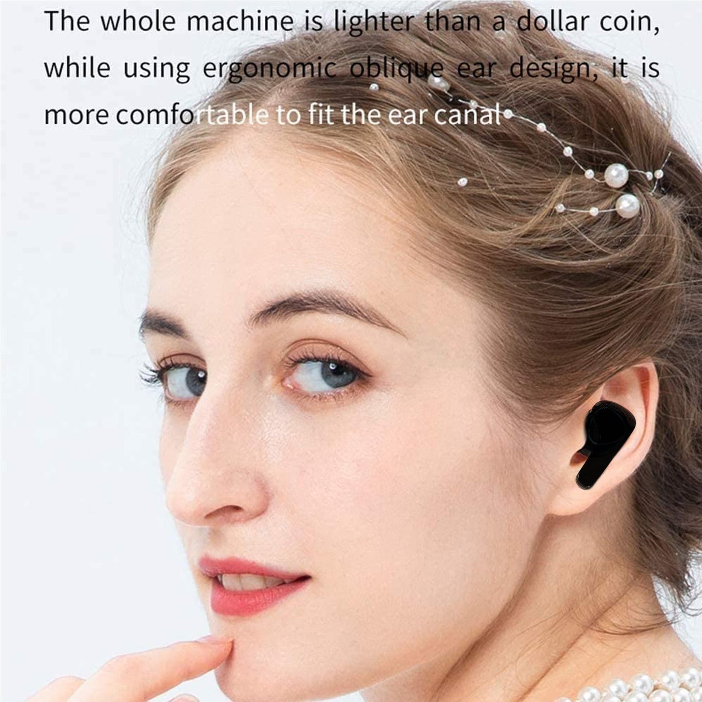 M12 Max Wireless Earbuds, Black Touch Control Bluetooth