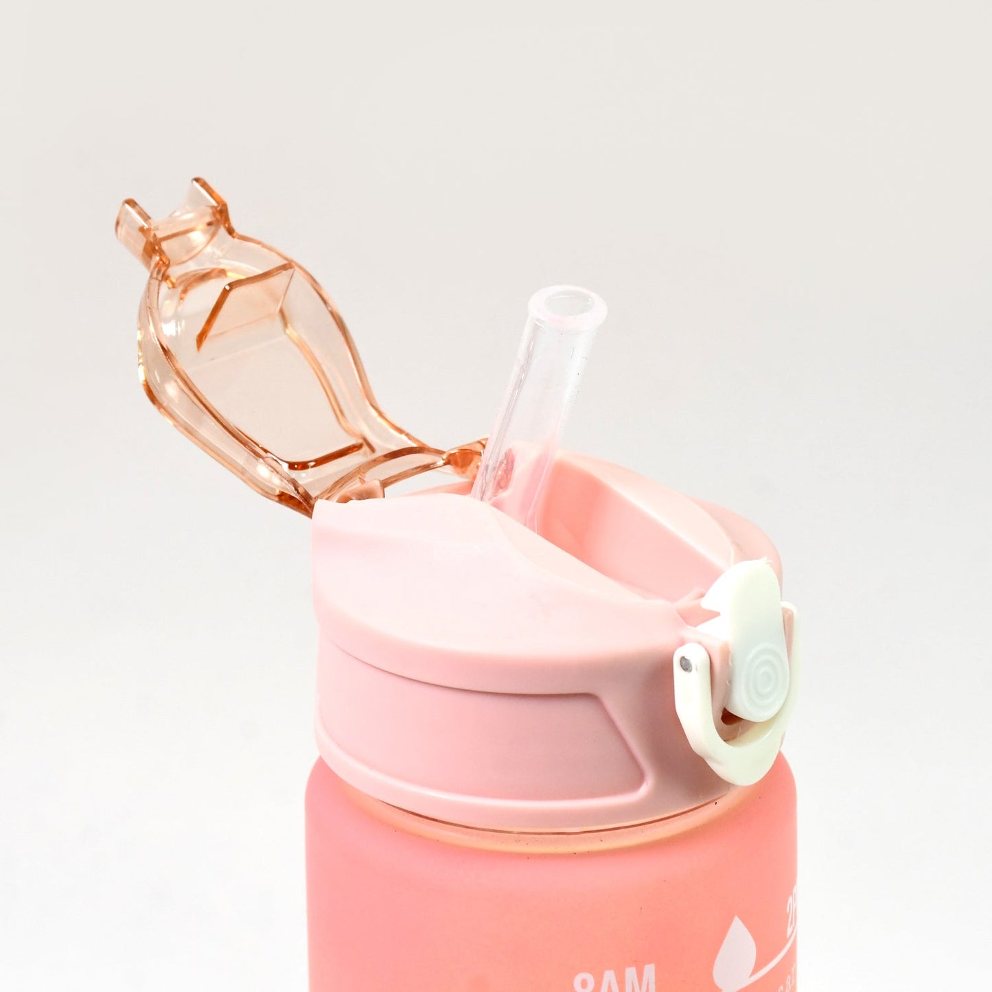 Plastic Colorful Motivational Water Bottle with Straw (750 ML)