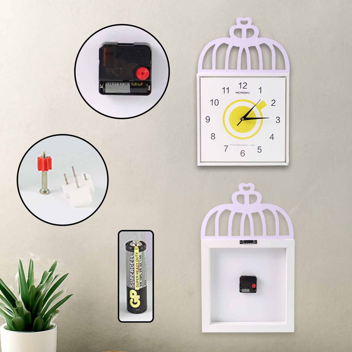Decorative Square Wall Clock Battery Operated – 1 Pc