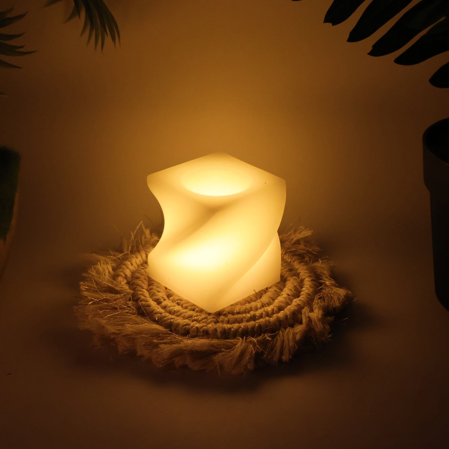Set of 12 LED Flameless Decorative Candles – Square Shape Tealight Lamps
