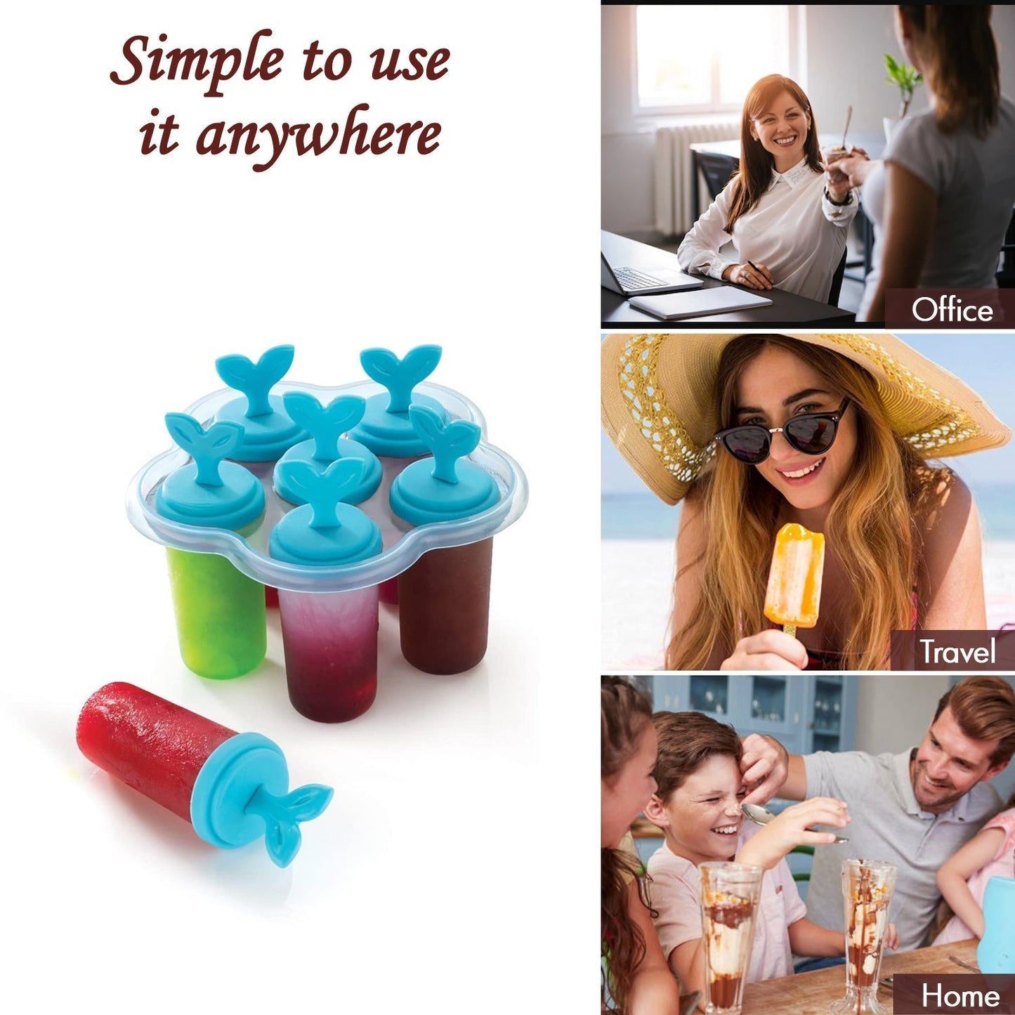6 Cavity Ice Candy Maker For Making Ice Candies And All Easily.