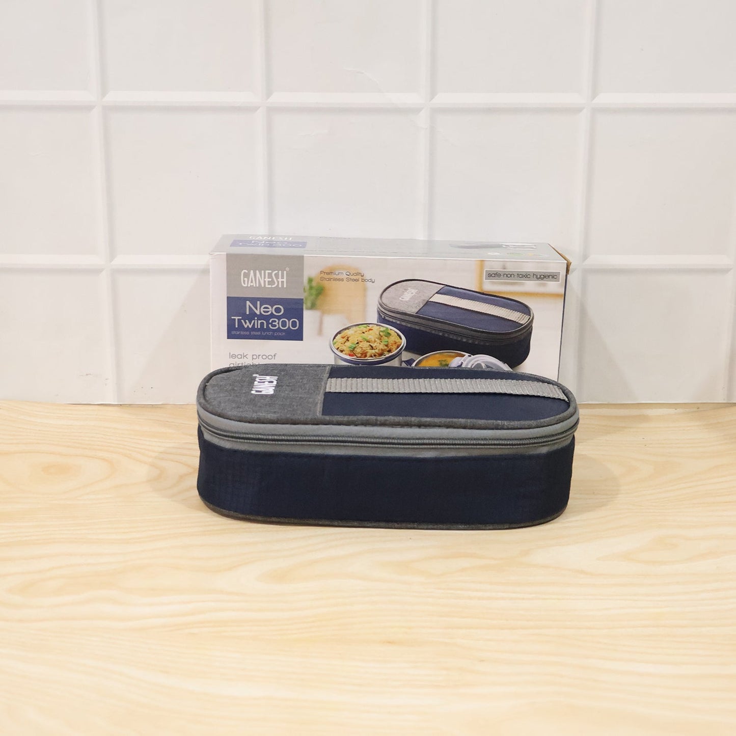 Ganesh Neo Twin 300 Stainless Steel Lunch Box Set (1 Set)