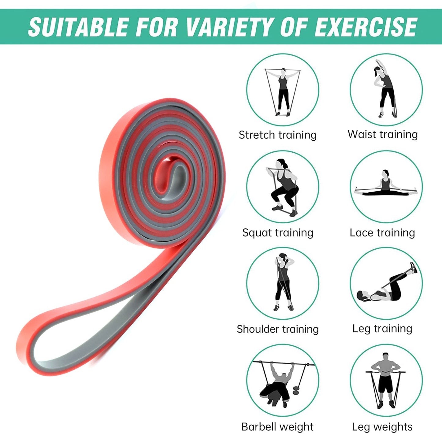 Heavy-Duty Resistance Exercise Band 2080×13 mm