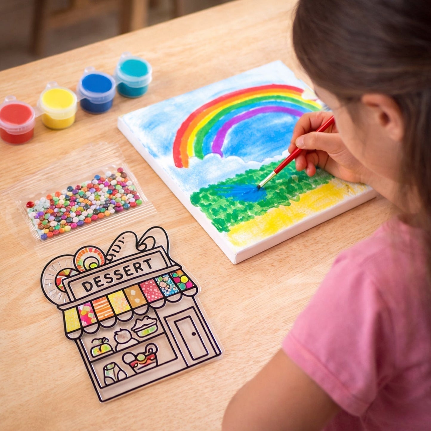Kids Paint Coloring & Craft Activity Set with Beads (Mix Design, 1 Set)