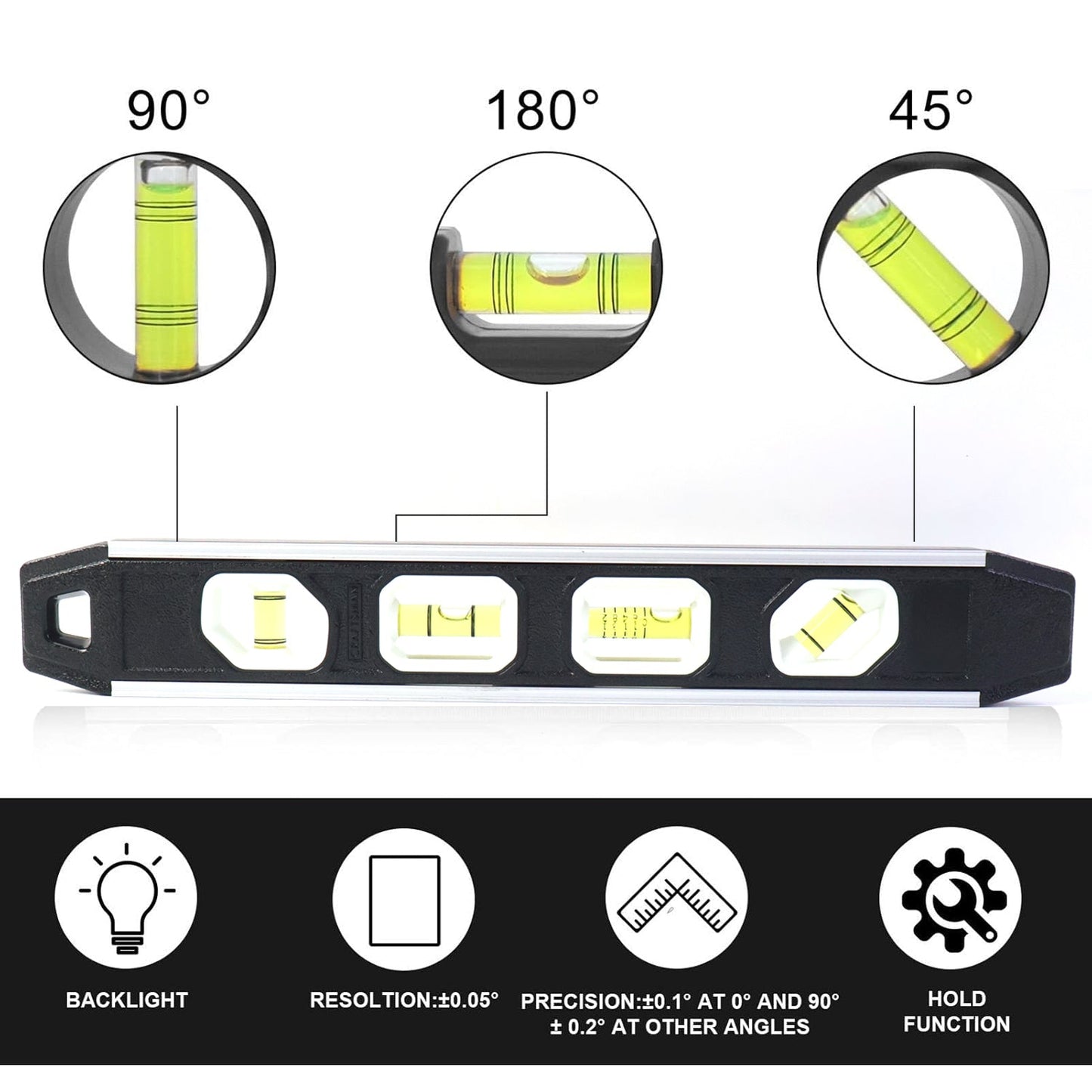 Professional Aluminum Spirit Level Measuring Tool (1 Pc)