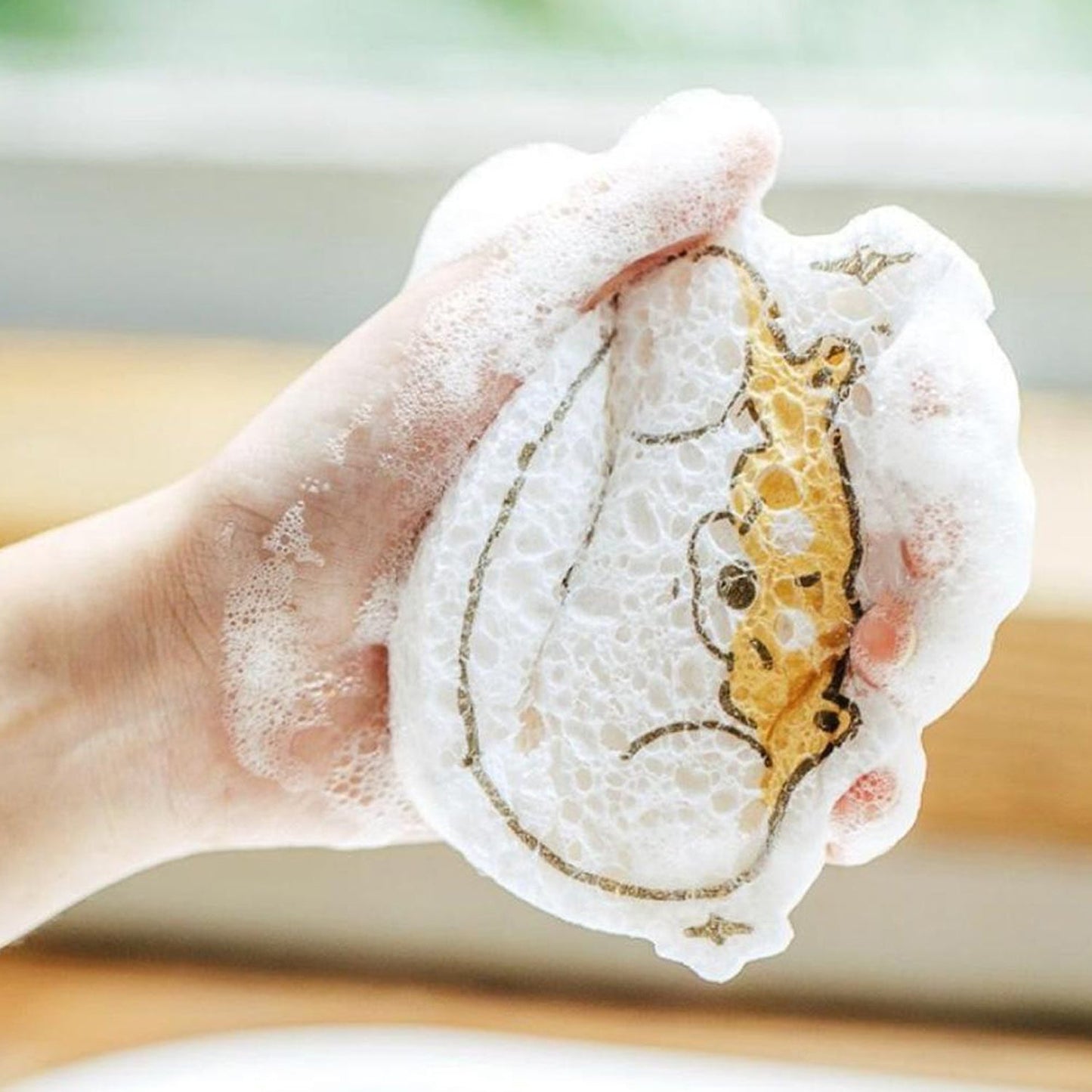 Cartoon Wood Pulp Sponge for Dishwashing Absorbent Cleaning Pad