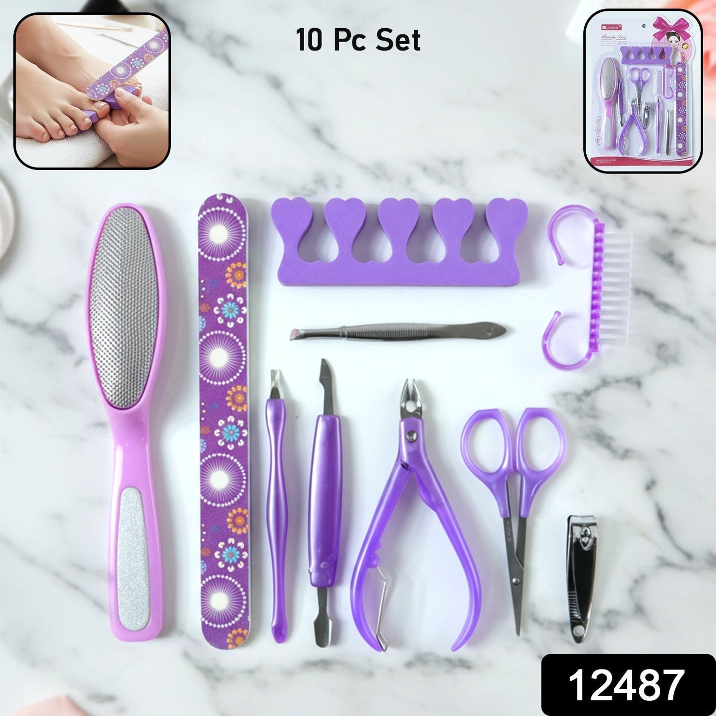 Personal Grooming Manicure & Pedicure Nail Care Tool Set (10 Pc Set)