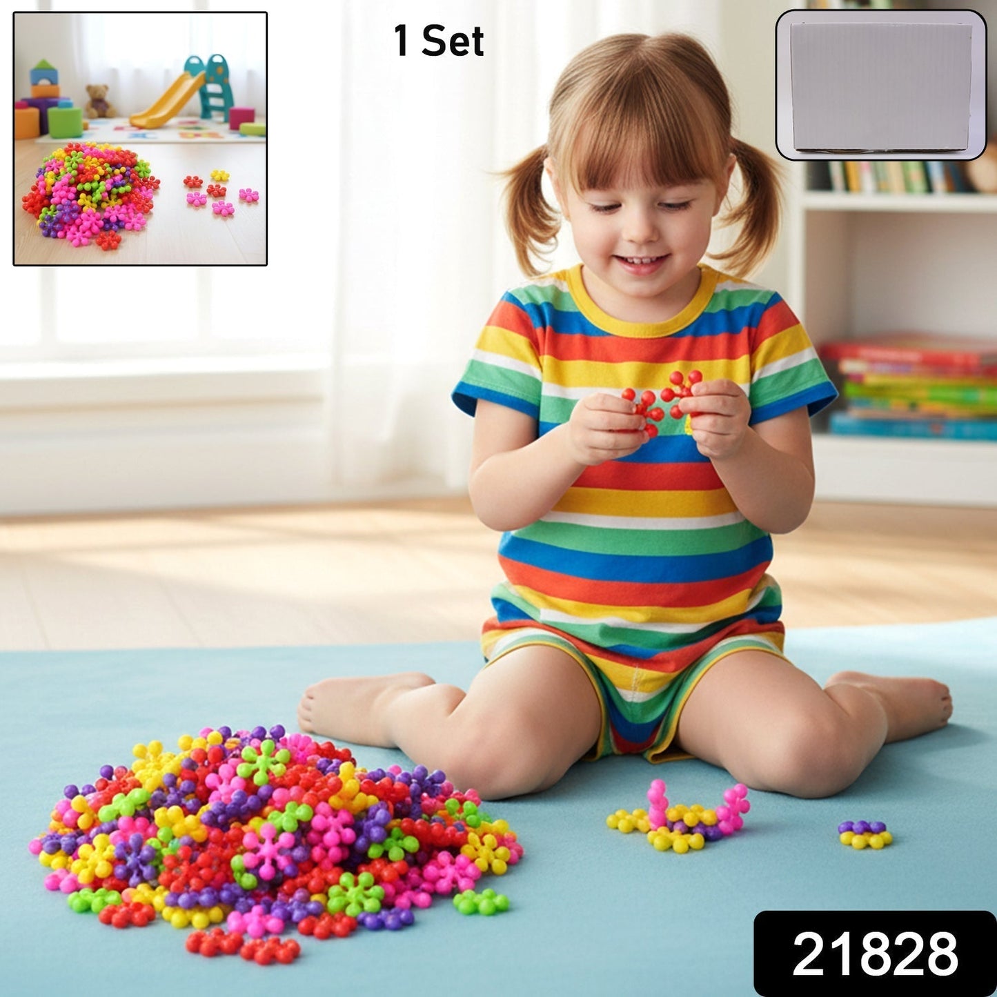 DIY Building Blocks Toy for Kids – Colourful Creative Puzzle (1 Set)