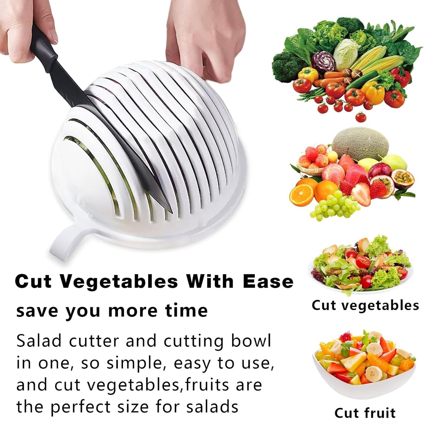 Plastic 60 Seconds Salad Cutter Salad Maker Salad Bow (1 Pc)