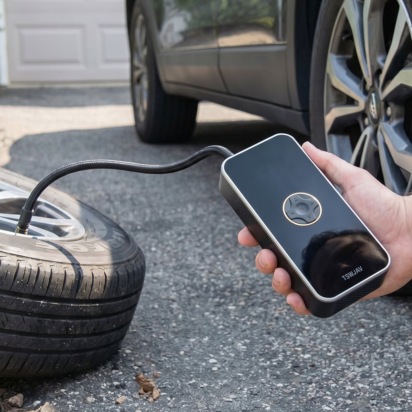 Portable Electric Car Tyre Air Pump – Rechargeable Wireless Inflator (1 Set)