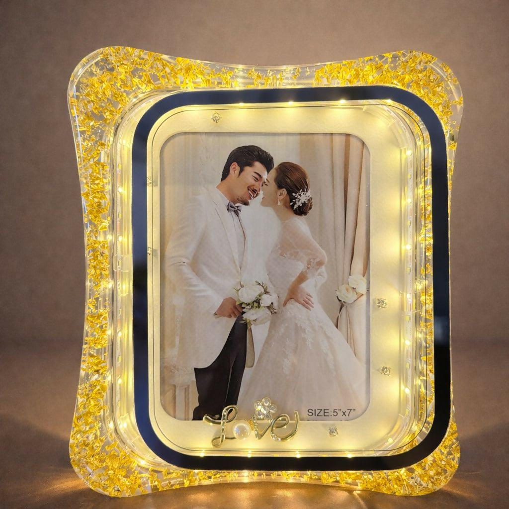 LED Crystal Love Photo Frame with Light Decorative Display