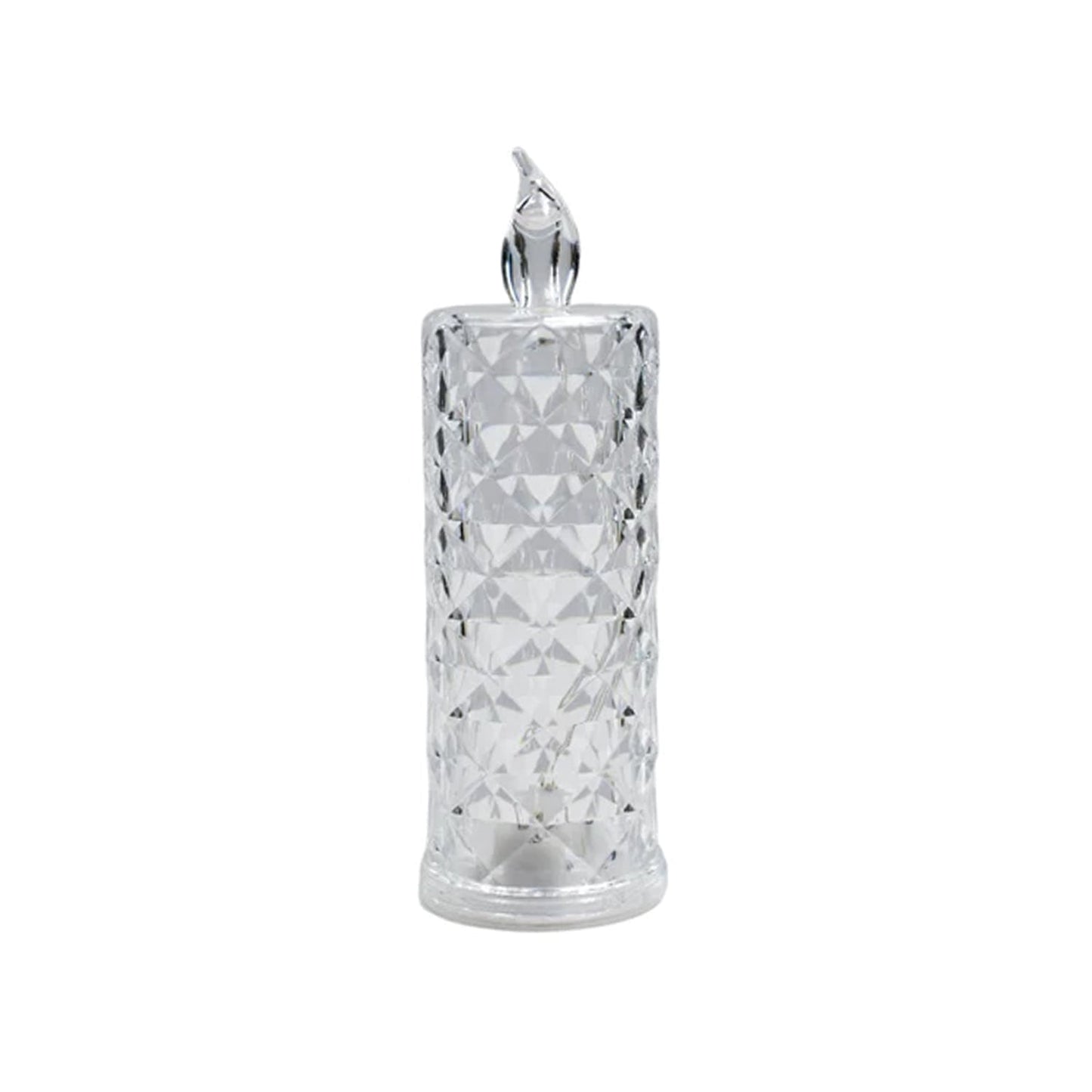 Rose Candles LED Flameless and Smokeless Decorative Acrylic Transparent Candles Led Tea Light Candle Perfect for Gifting, Home, Diwali, Christmas, Crystal Candle Lights (1 Pc) (MOQ :- 12 pc )