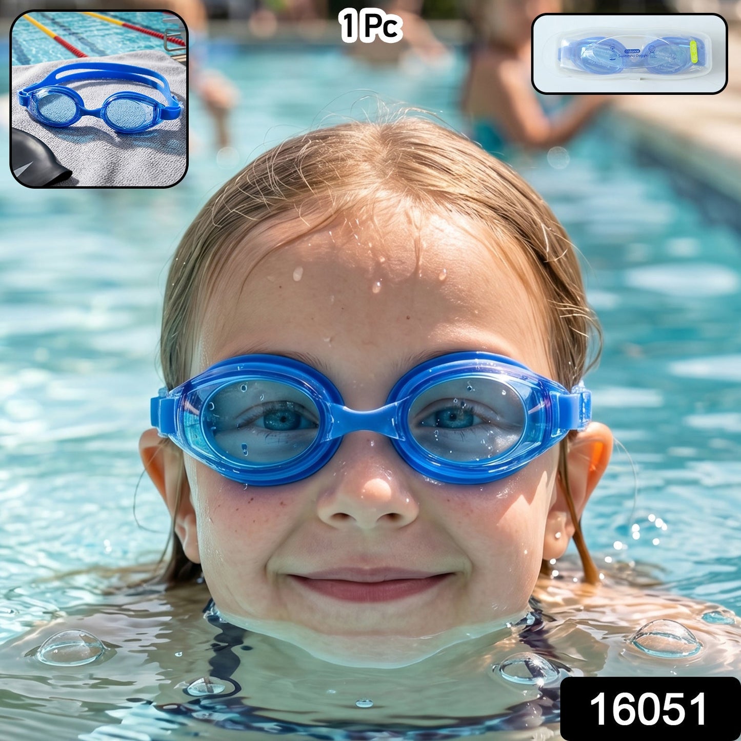 Kids Premium Swimming Goggles with Crystal Clear Lens and Secure Fit – 1 Pc