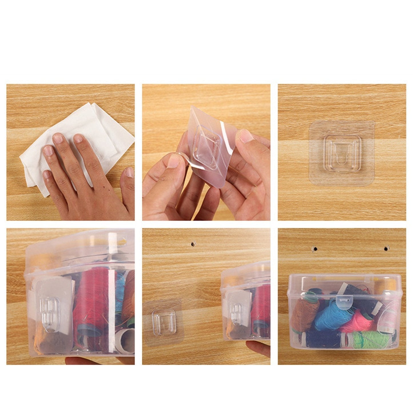 Magic Adhesive Plastic Wall Hooks Heavy Duty Hooks (Pack of 20) - 10 pair