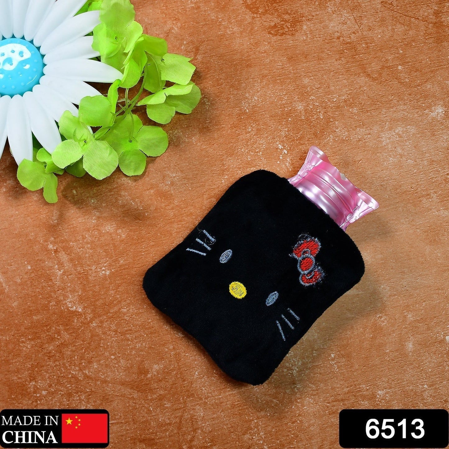 Black Small Hot Water Bag with Cover – Pain Relief & Warmer