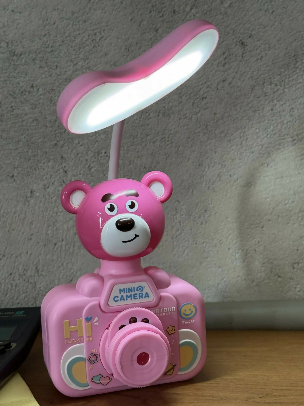 Cute Bear LED Desk Lamp with Pen Holder for Kids Study Table