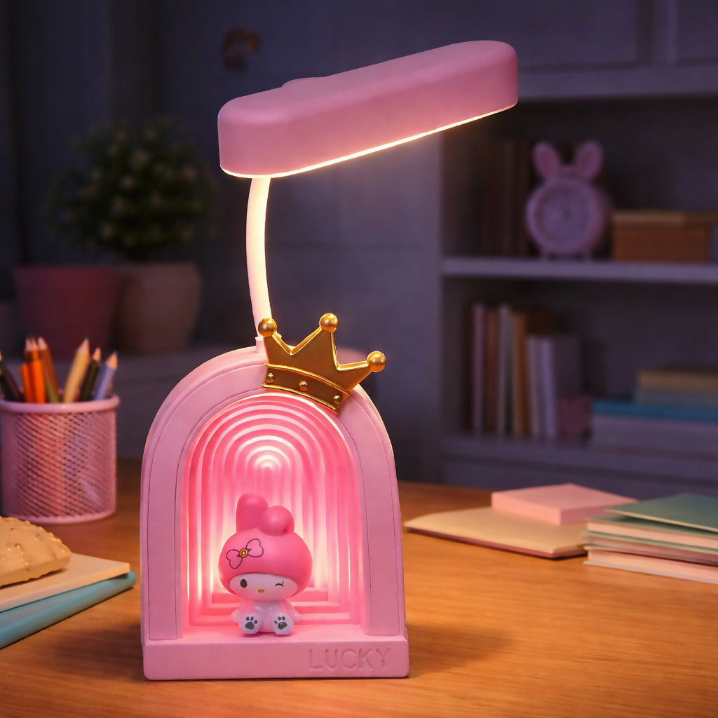 Cute Princess LED Desk Lamp with Soft Light & Decorative Night Light