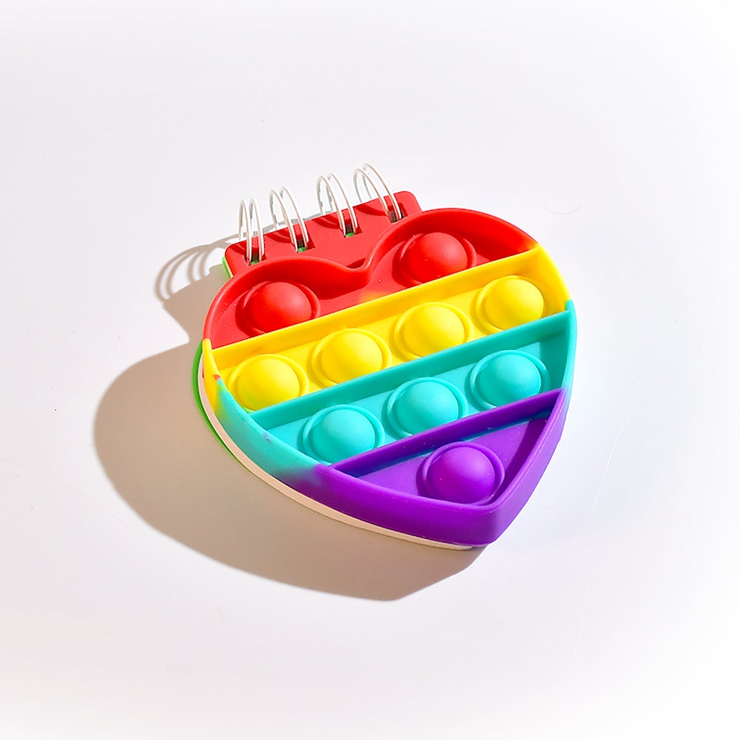 Heart pattern it Fidget Spiral Notebook Bubble Push Fidget Silicon Toy Book Stress Relief Anxiety School Stationery Notebook