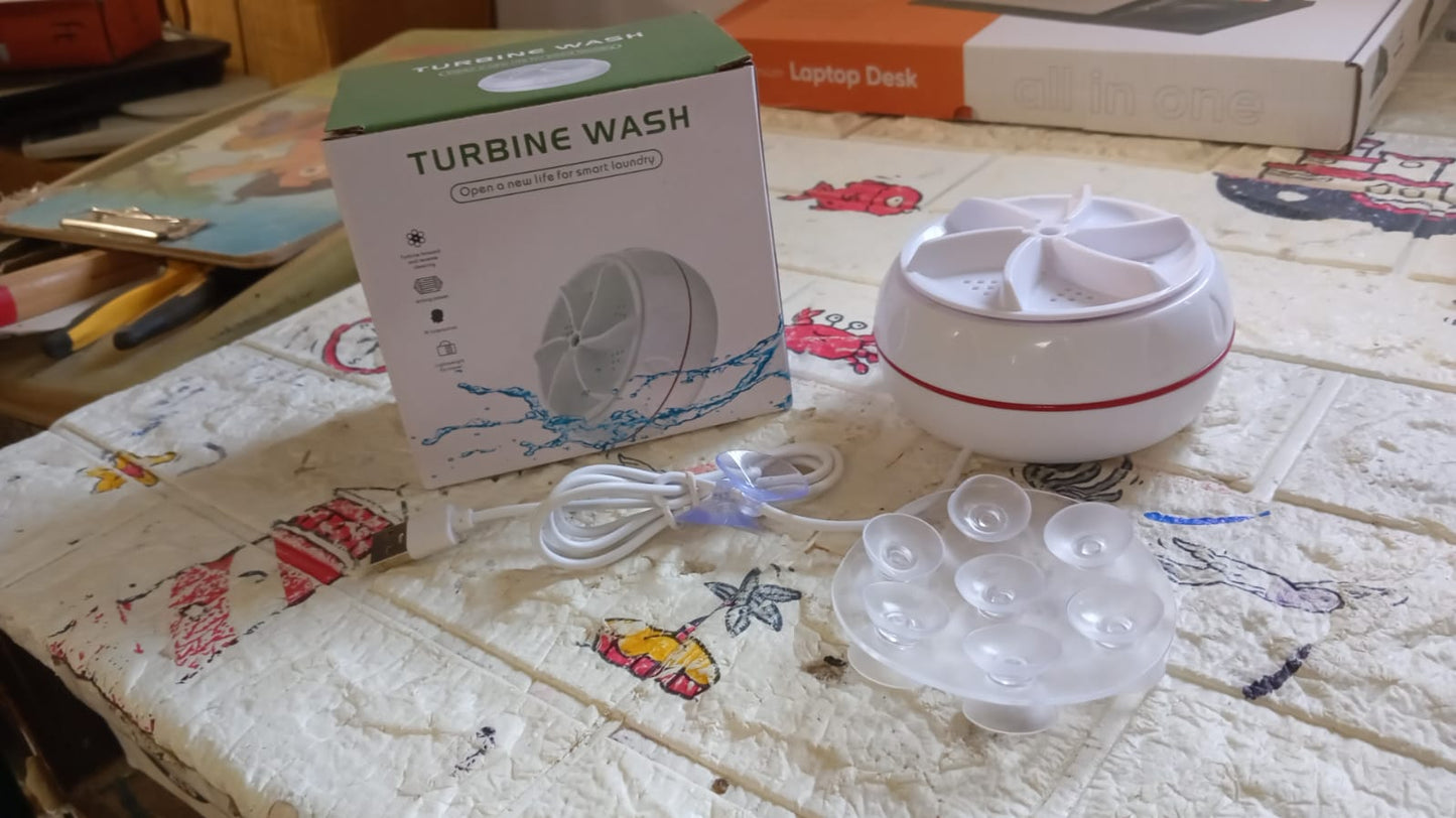 Mini Turbo Washing Machine – Portable USB-Powered Washer for Home, Camping, College & Small Spaces