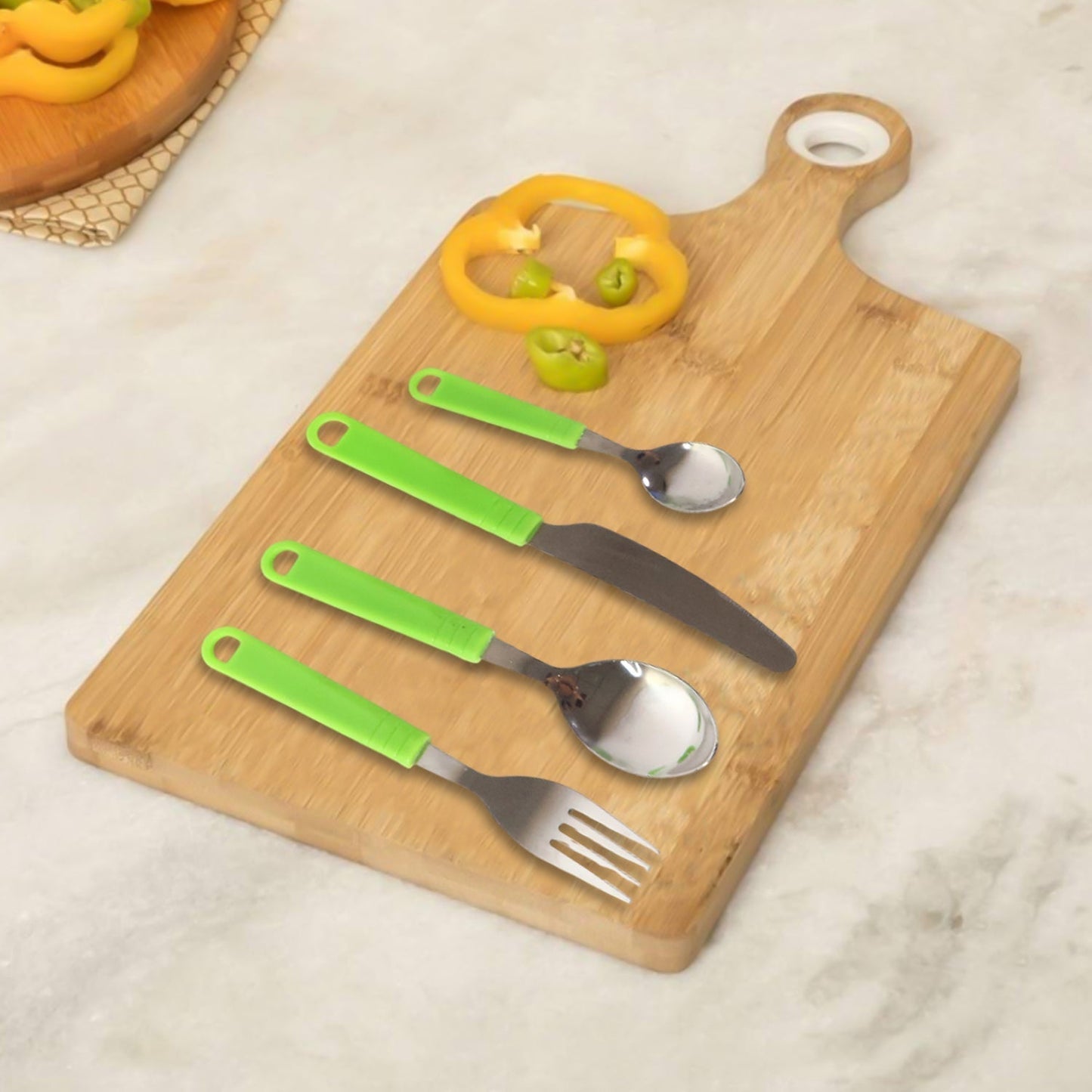 Stainless Steel Cutlery Set with Stand - (24 Pc)