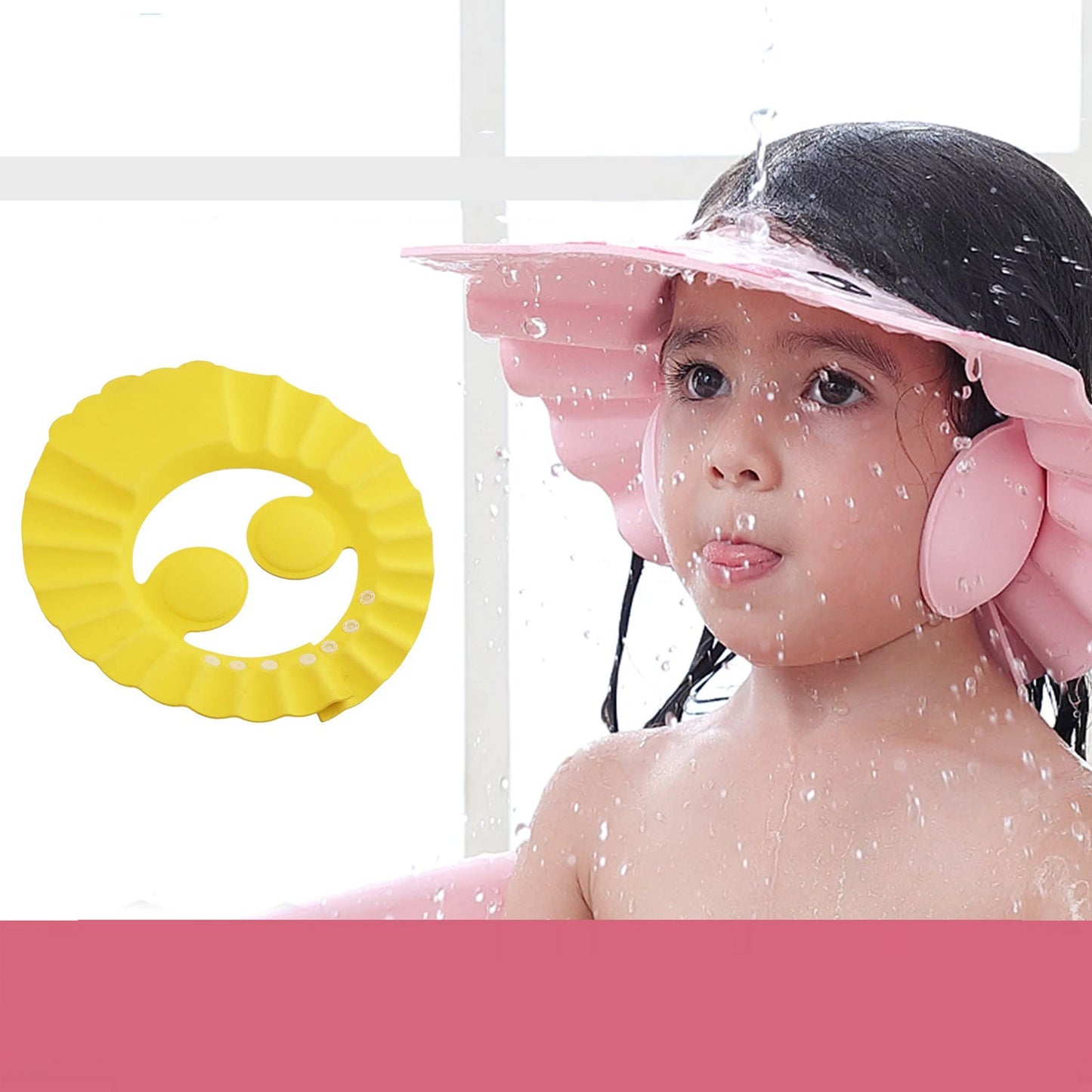 Adjustable Baby Shower Cap – Soft & Safe Bathing Hat for Eye and Ear Protection
