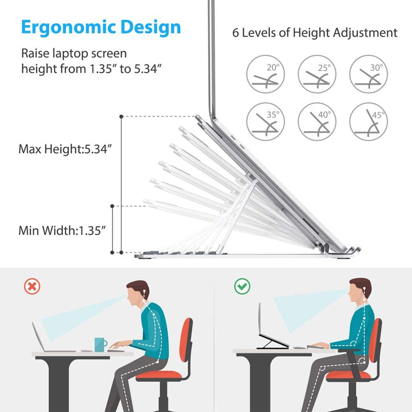 Adjustable, Portable & Foldable Laptop Stand – Compact and Convenient for Easy Use