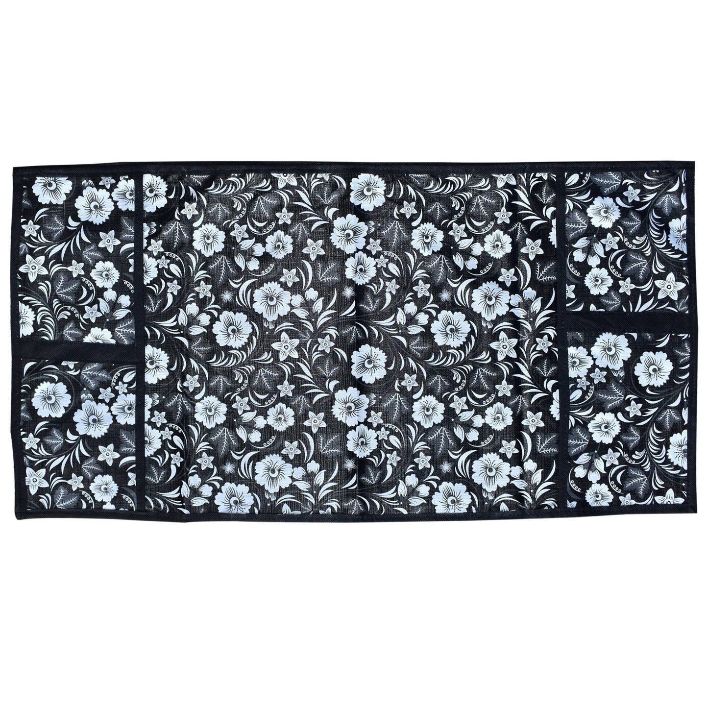 Microwave/Oven Top Cover with 4 Utility Pockets (Mix Design)