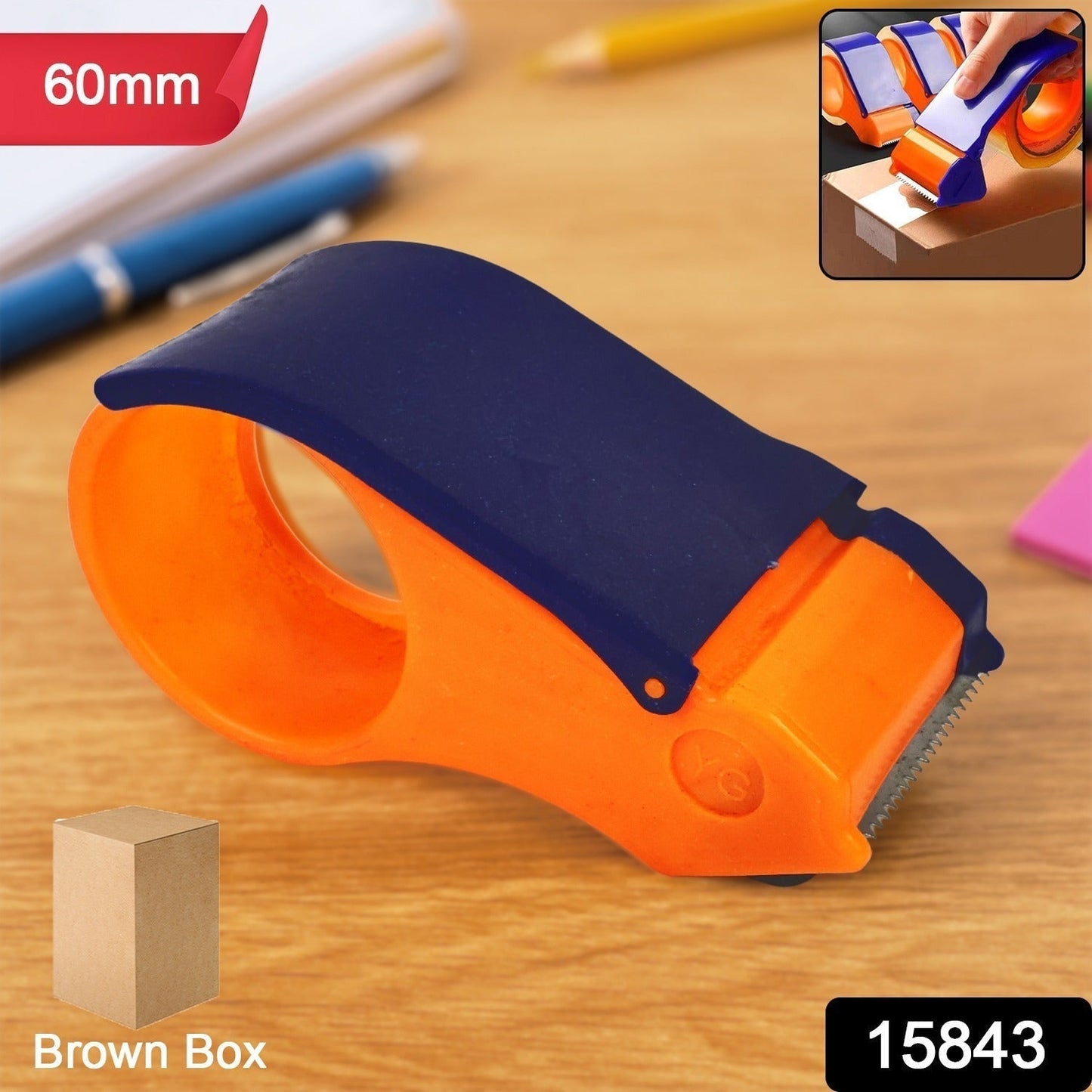 60mm Hand Tape Dispenser Packing Packaging Boxes Roll Roller Cutter