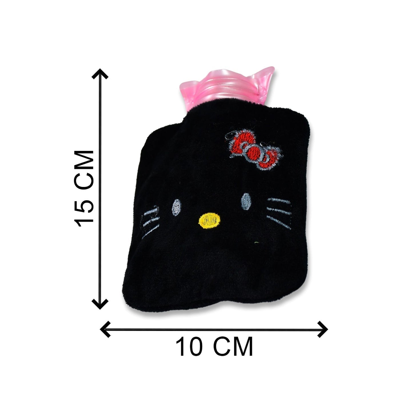Black Small Hot Water Bag with Cover – Pain Relief & Warmer
