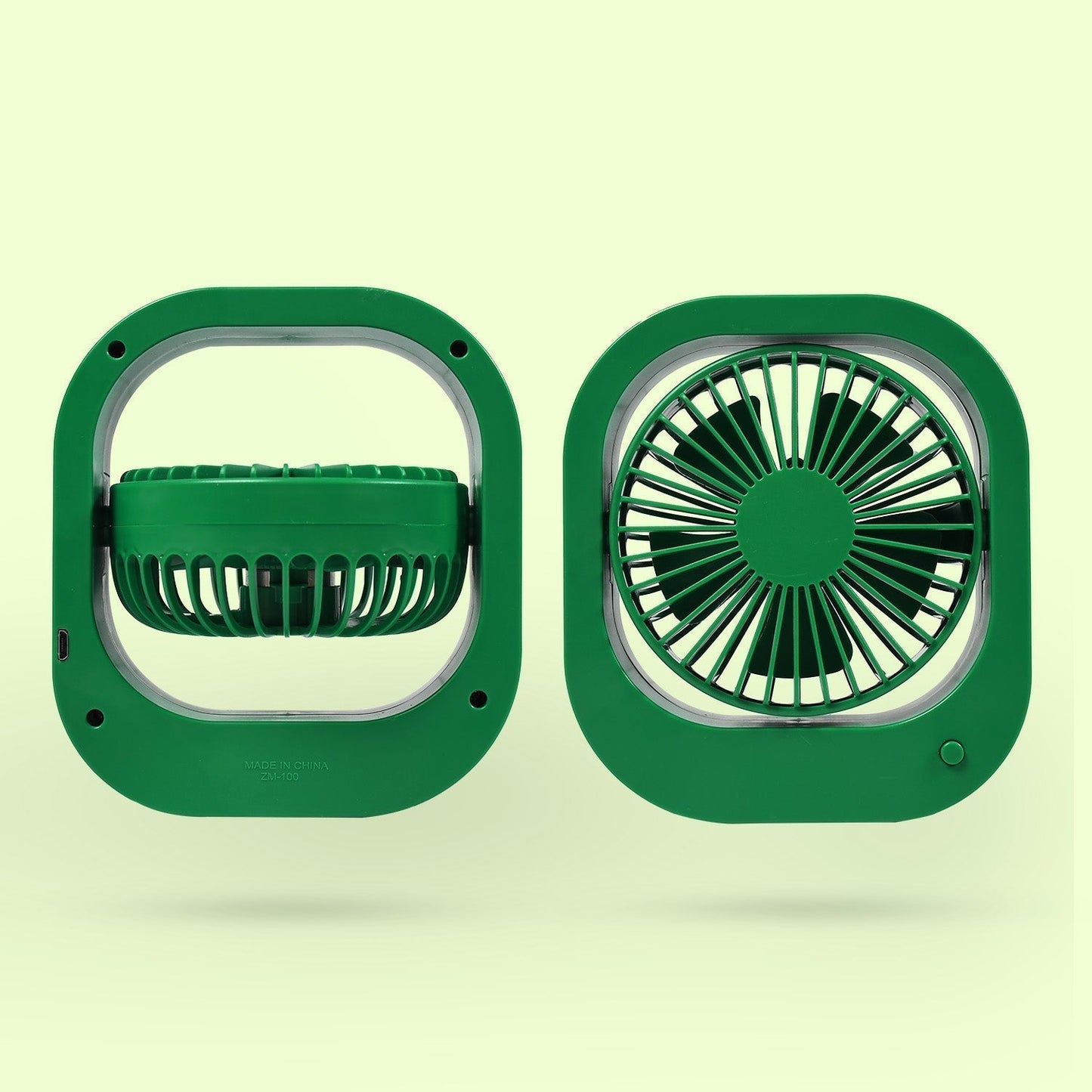 Portable USB Fan - Rechargeable, 2-Speed 180° Rotating Quiet Personal Fan for Travel, Car, and Outdoors (Battery Not Included)