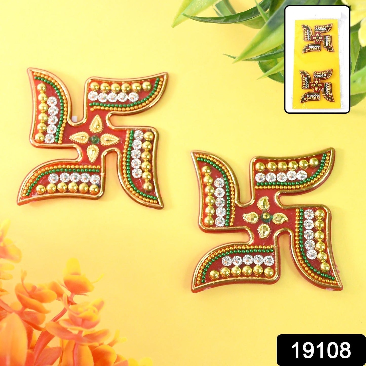 Decorative Swastik Sticker (2Pc Set)