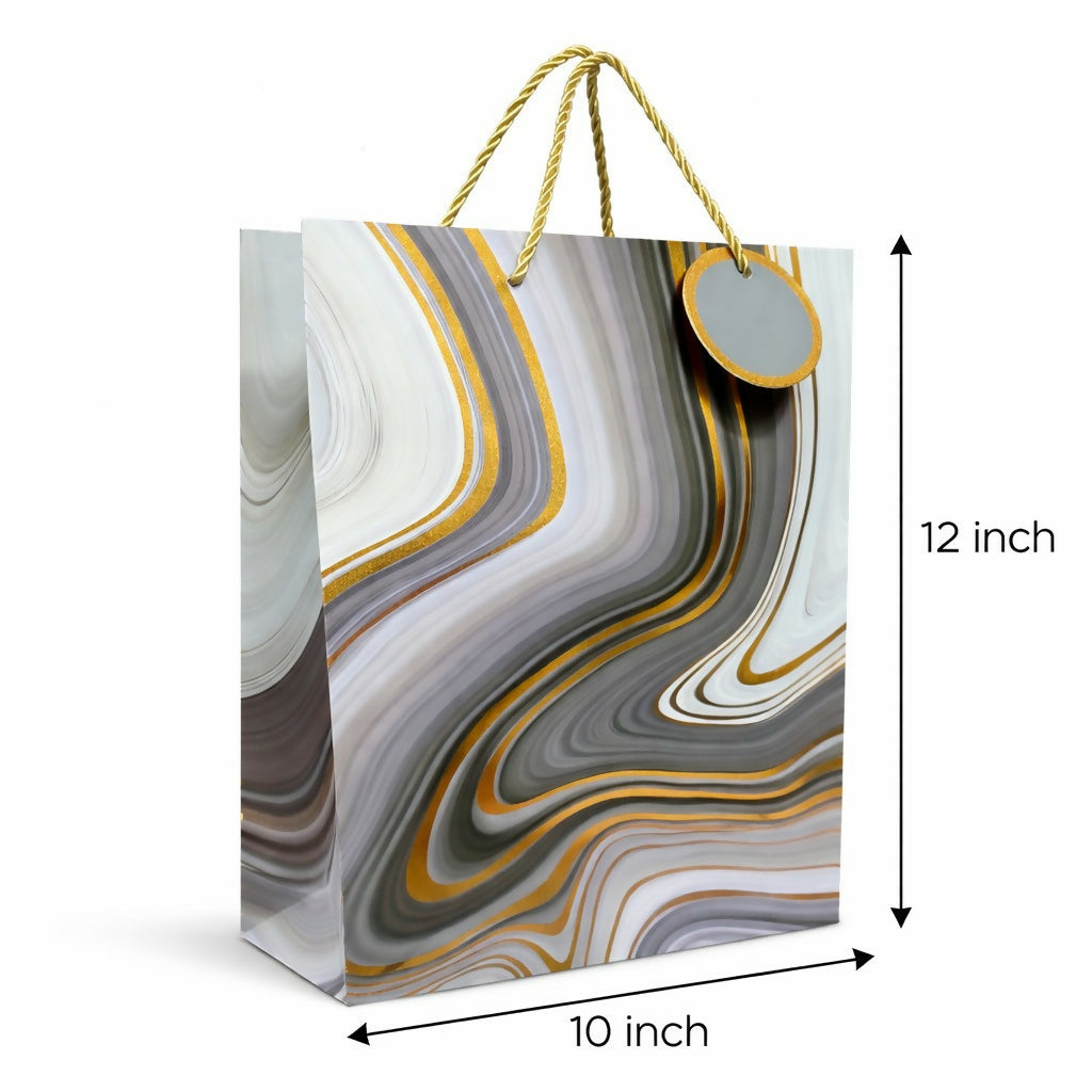 Premium Marble Design Gift Bag with Handle Paper Carry Bag (1 PC)
