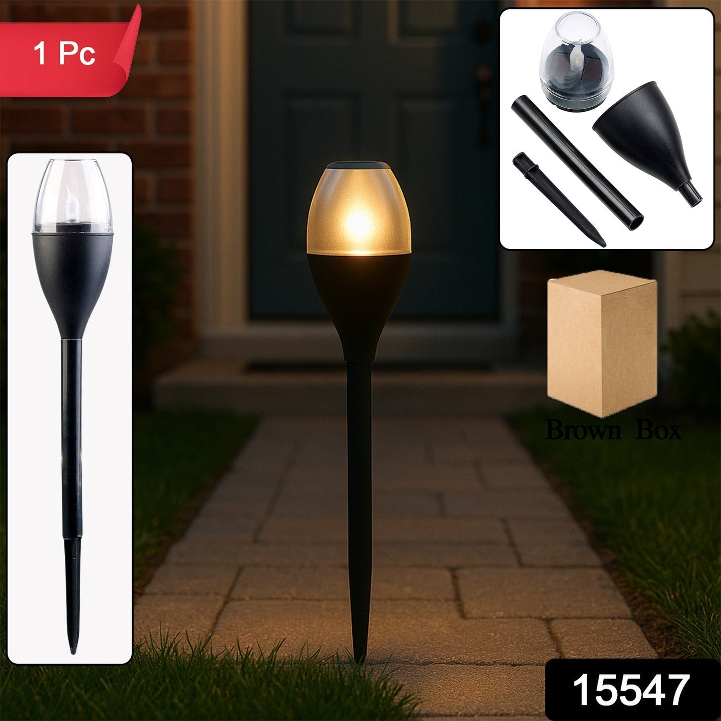 Solar-Powered Outdoor Pathway Garden Light (1 Pc)