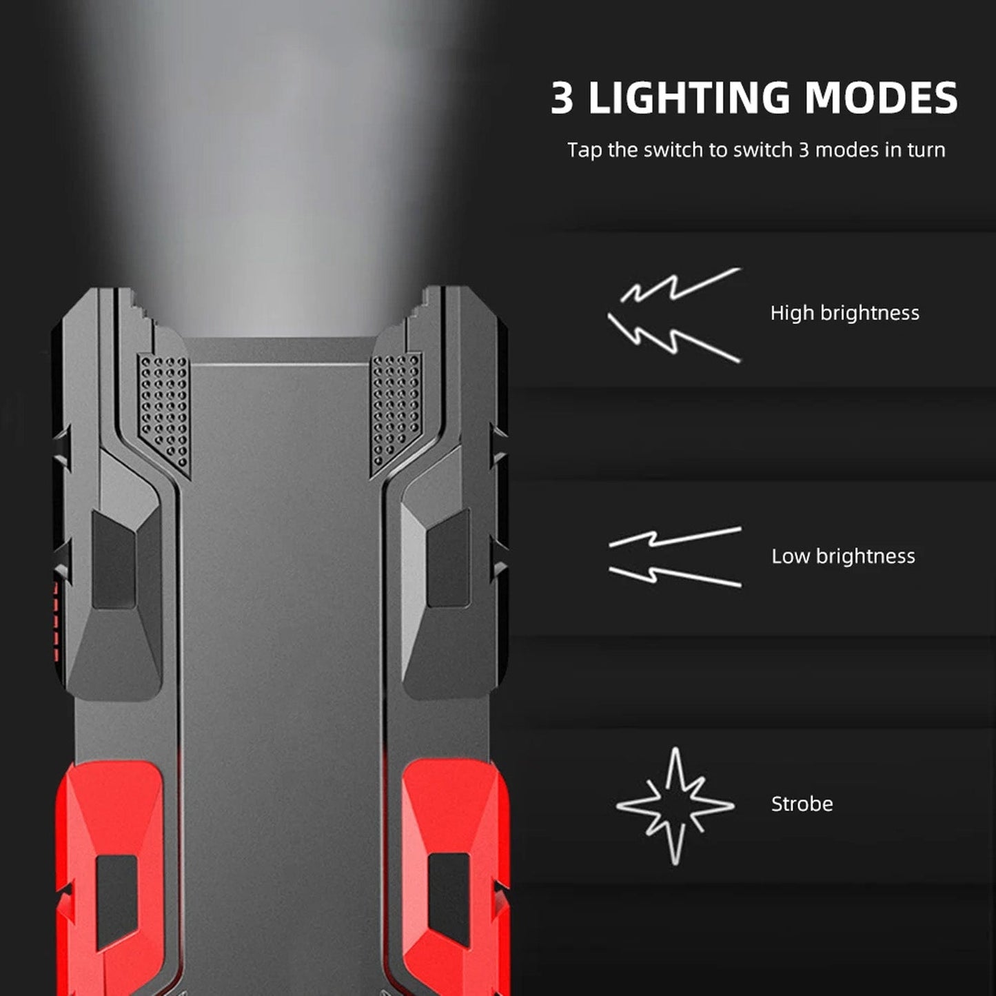 Rechargeable Mini LED Flashlight with Power Bank, 3 Modes (1 Pc, 800mAh)
