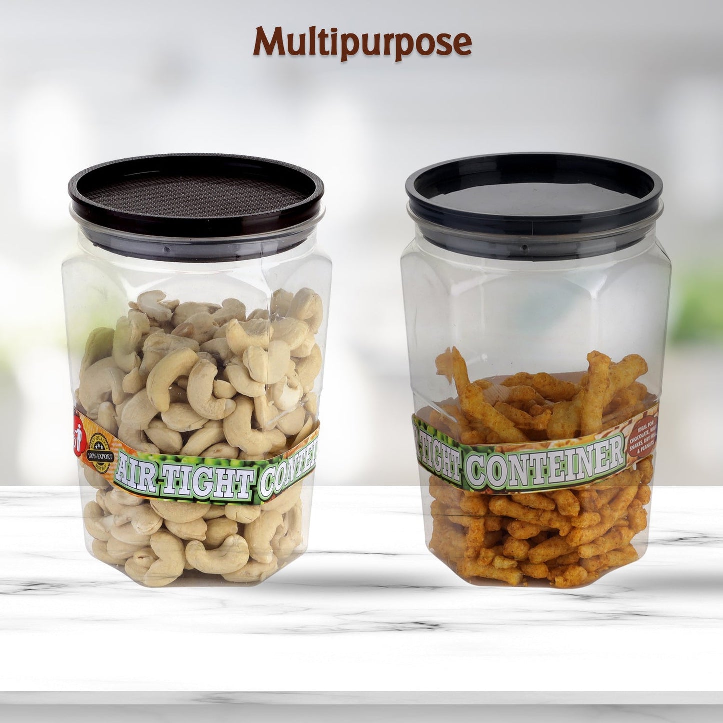 Air Tight Kitchen Storage Container for Rice | Dal | Atta, BPA-Free, Flour | Cereals | Snacks | Stackable | Modular, Round. (Approx - 1100Ml, Set of 6pcs)