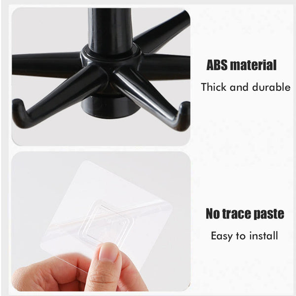 360° rotatable hooks for hanging (Pack of 2) (Brown Box)