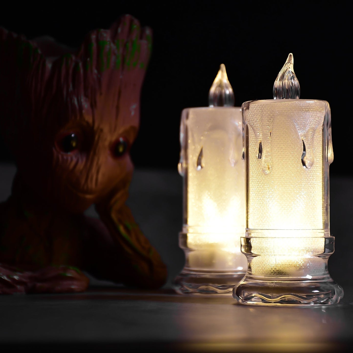 Big Flameless Melted Design Candles Set (12 pcs)