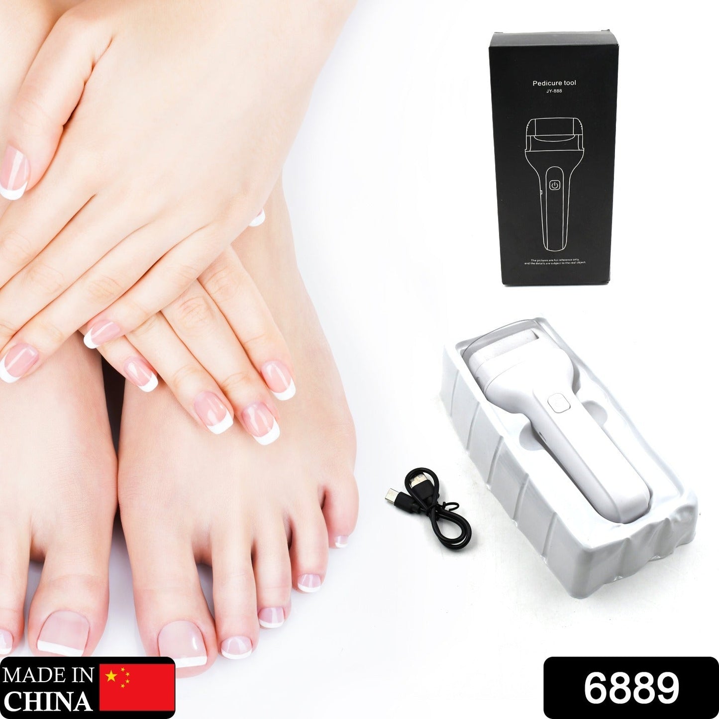 Portable Electric Foot File – Rechargeable Callus Remover & Pedicure Tool for Smooth Feet