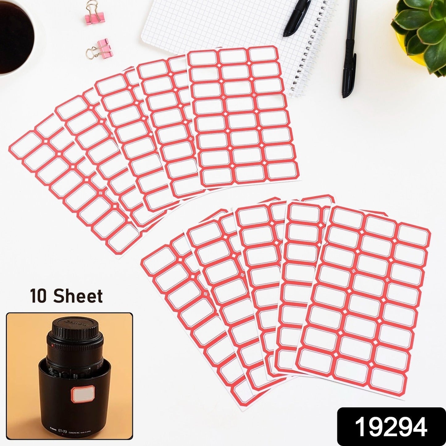 Multipurpose Blank Label Sticker Sheets Pack of Sheets (10 Sheet Set)