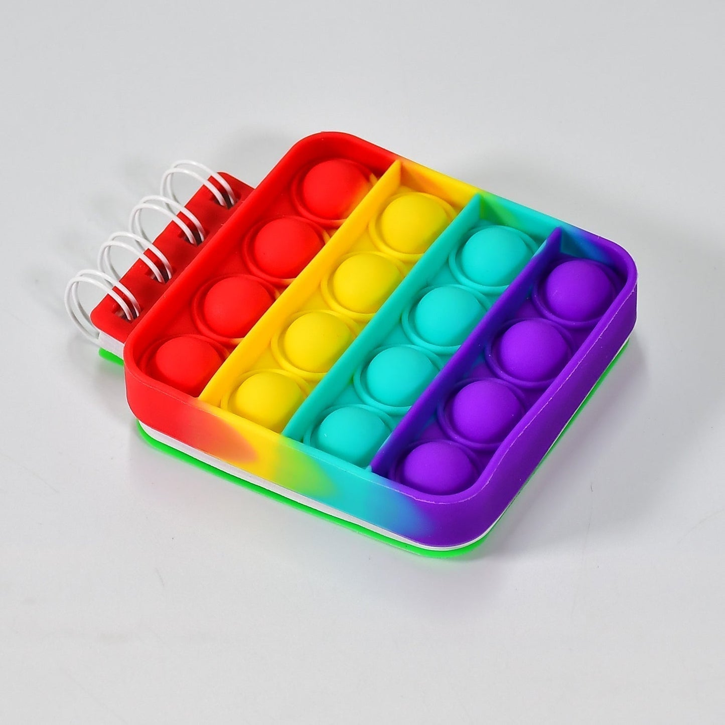 Square it Fidget Spiral Notebook Bubble Push Fidget Silicon Toy Book Stress Relief Anxiety School Stationery Notebook.