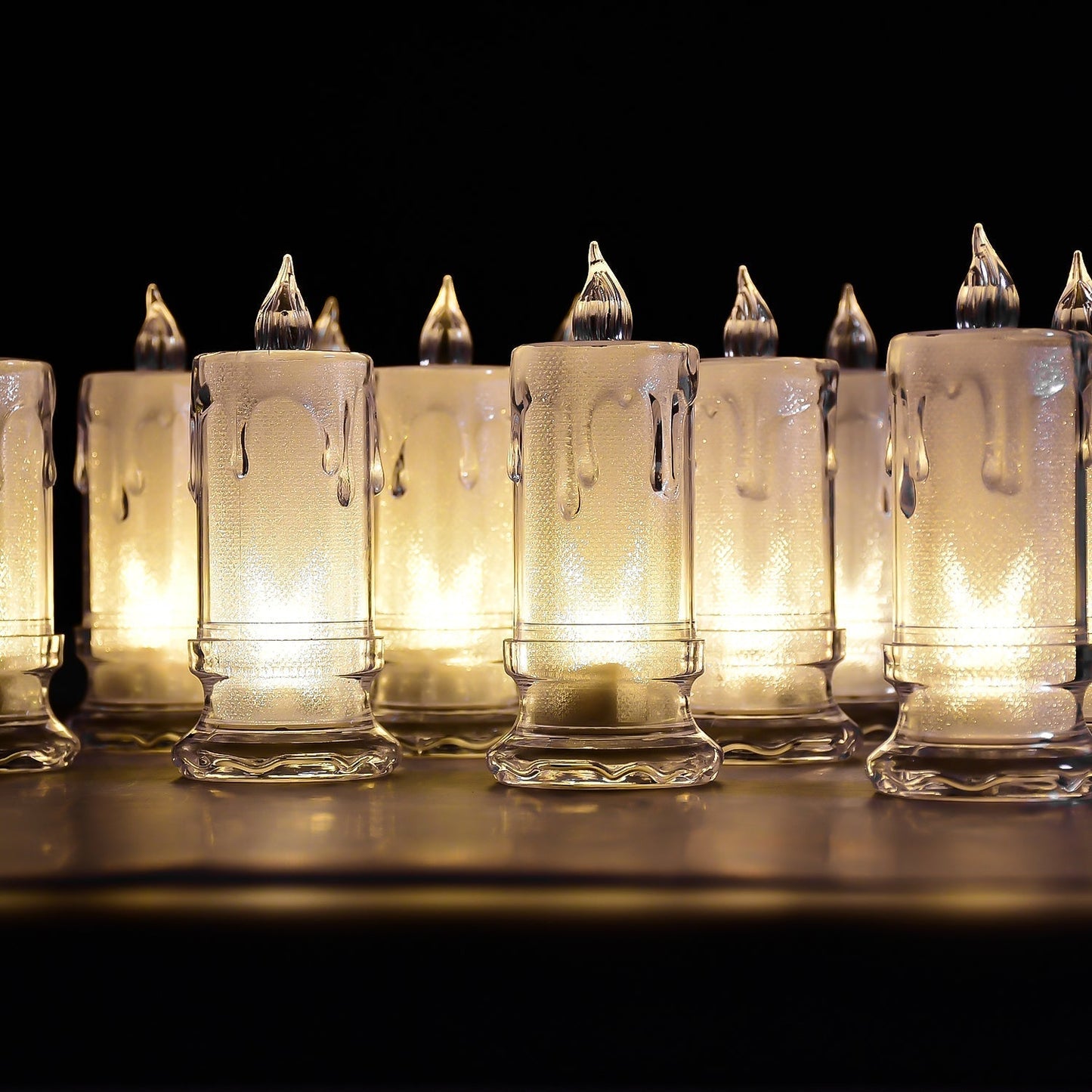 Big Flameless Melted Design Candles Set (12 pcs)