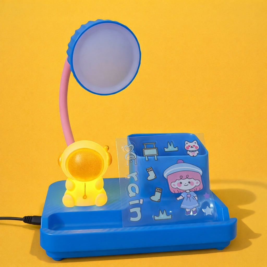 Kids Desk Lamp with Sharpener, Pen Holder & Phone Stand