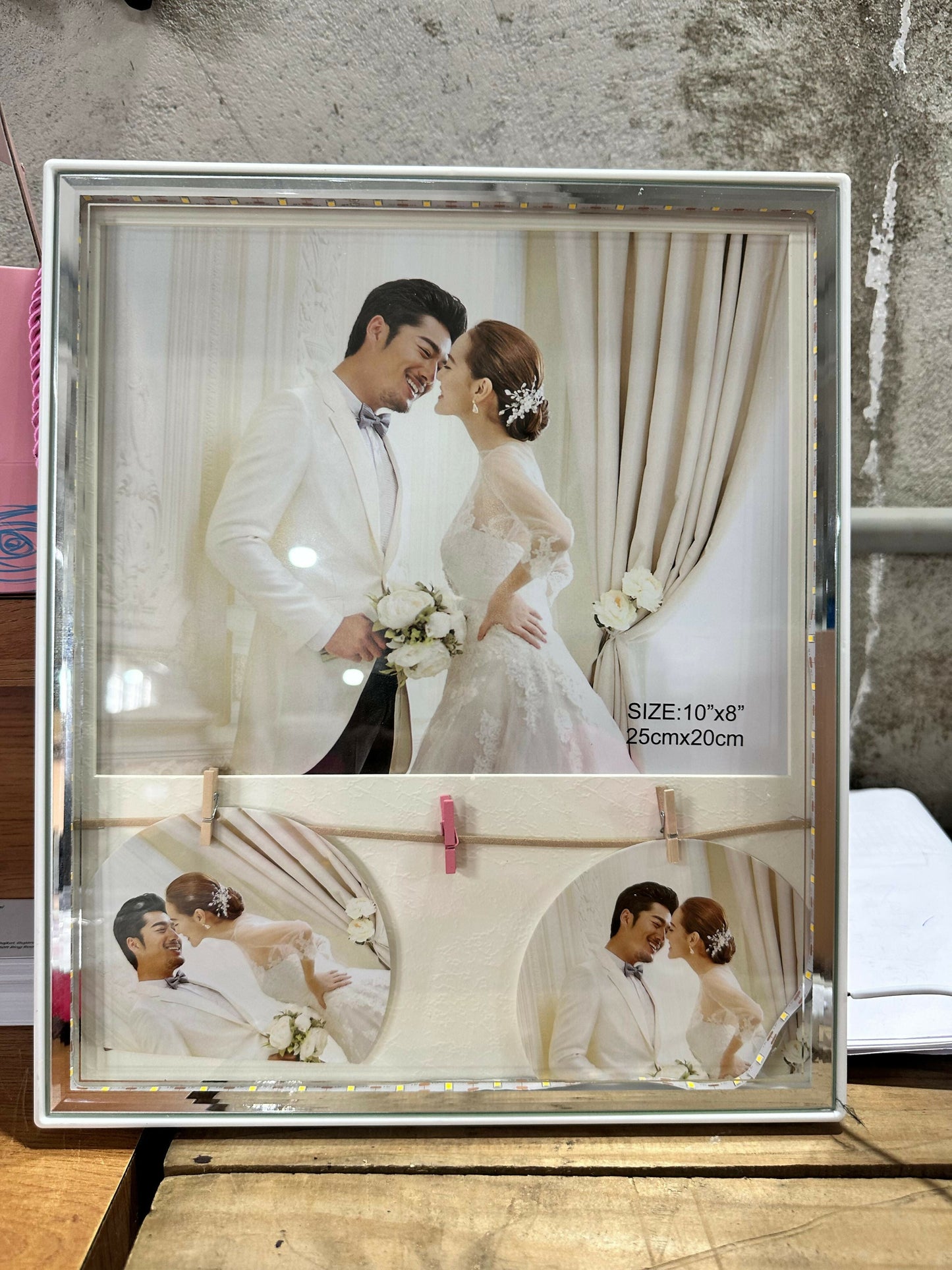 LED Wedding Couple Photo Frame with Warm Lights – Photo Size 10×8 inch (25×20 cm)
