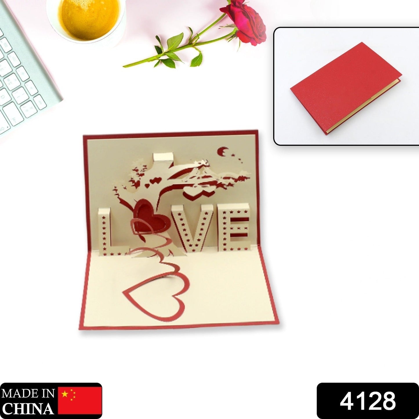 3D Paper Wish Card High Quality Paper Card All Design Card Good Wishing Card (Birthday , Valentine , love , Christmas Card) (1Pc )